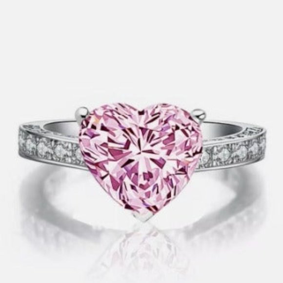 ♡New sterling silver pink sapphire ring - Picture 2 of 4